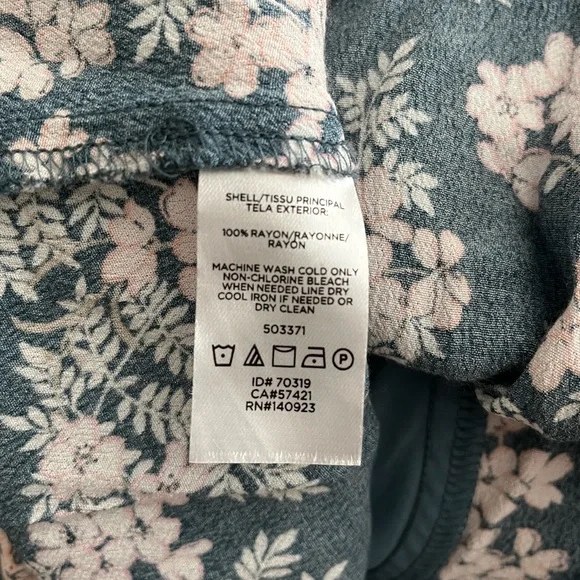 LOFT Blue Floral Button Dress Size 2 - Picture 9 of 9